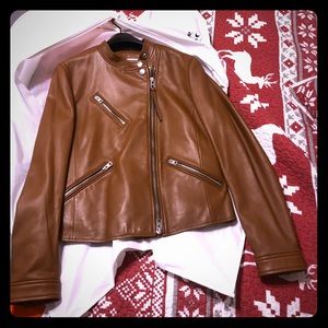 Coach Leather Jacket Uptown Racer Style